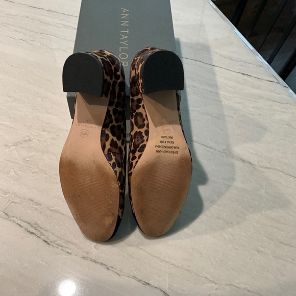 Ann Taylor Odelia Haircalf Cap Toe Pump Leopard Size 7 - Picture 7 of 8